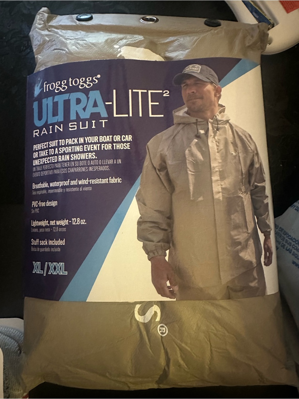 NWT frogg toggs Ultra-Lite² Men's Rain Jacket - Beige, XL/XXL